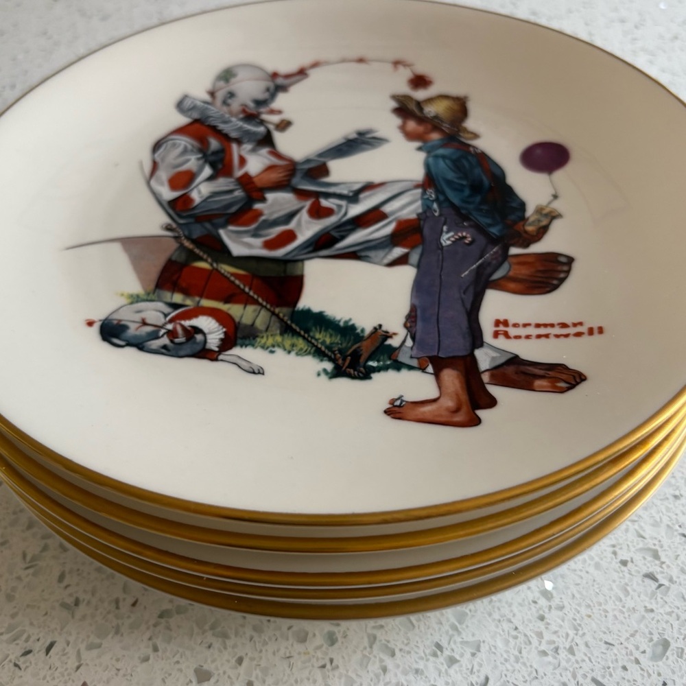 Norman Rockwell Fine China Plate Collection – Set of 5 – Gorham / Danbury Mint